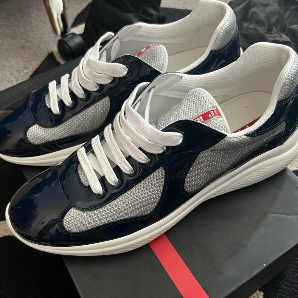 Prada Americas Cup Sneakers Navy Blue Size 12